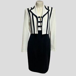 Vintage Lori Weidner Evenings Off White & Black Dress Set